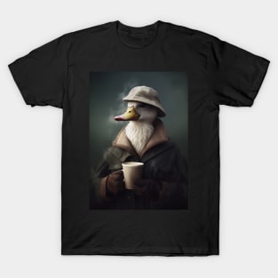 Coffee Lover Duck in Suit and Hat T-Shirt